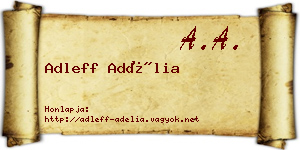Adleff Adélia névjegykártya